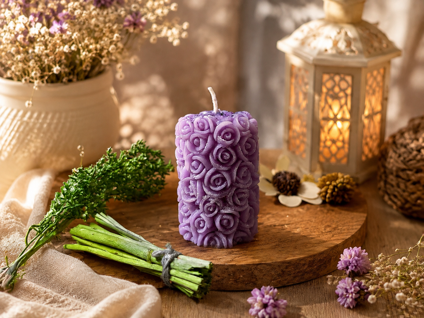 Rose Pillar Candle