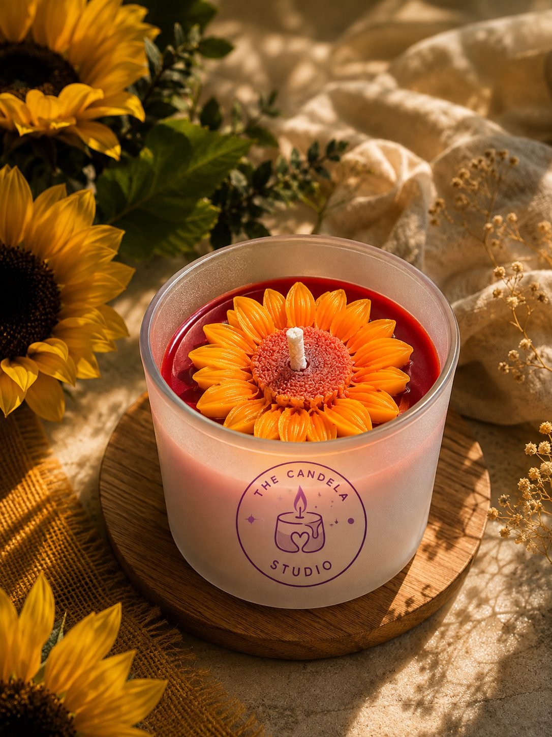 Sunflower jar Candle