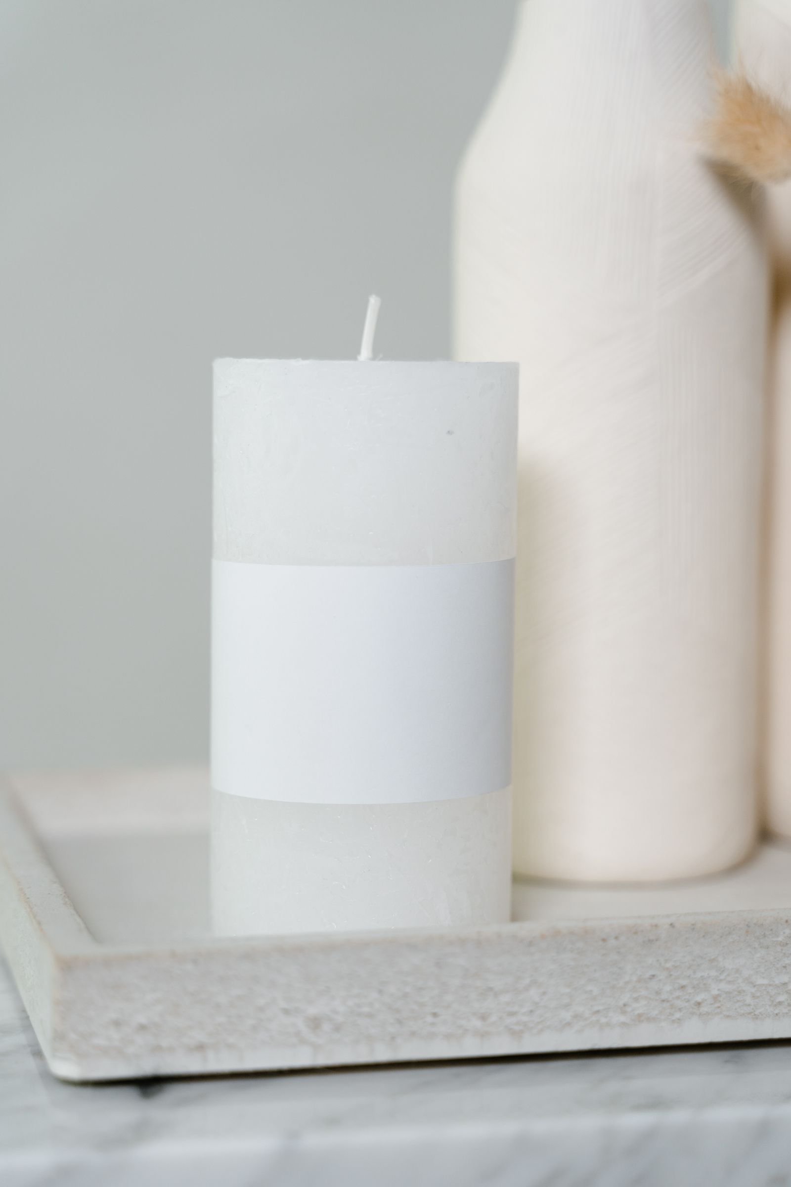 Sculpted Wave Pillar Candle